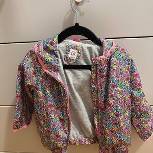 GAP Kids Floral Raincoat with Pink Accents